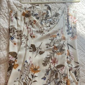 Reformation Cream Floral Midi Dress